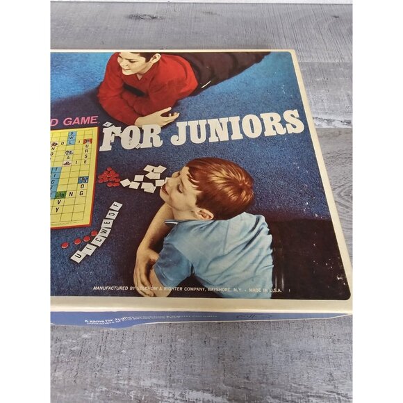 Vintage Scrabble For Juniors Ed 3 1968 Selchow Righter Has All 100 Tiles 2 Sided - Picture 5 of 16